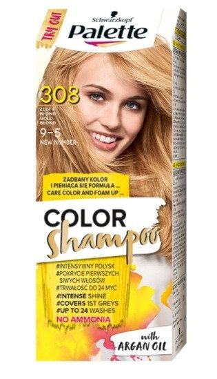 PALETTE Szampon koloryzujący 308 słoneczne reflexy złoty blond.