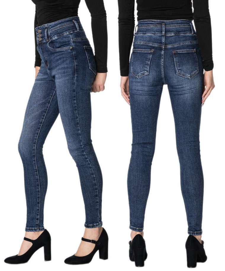 Spodnie Damskie Jeansy Rurki Skinny Jeansowe Wysoki Stan Dżinsy 5202 W29