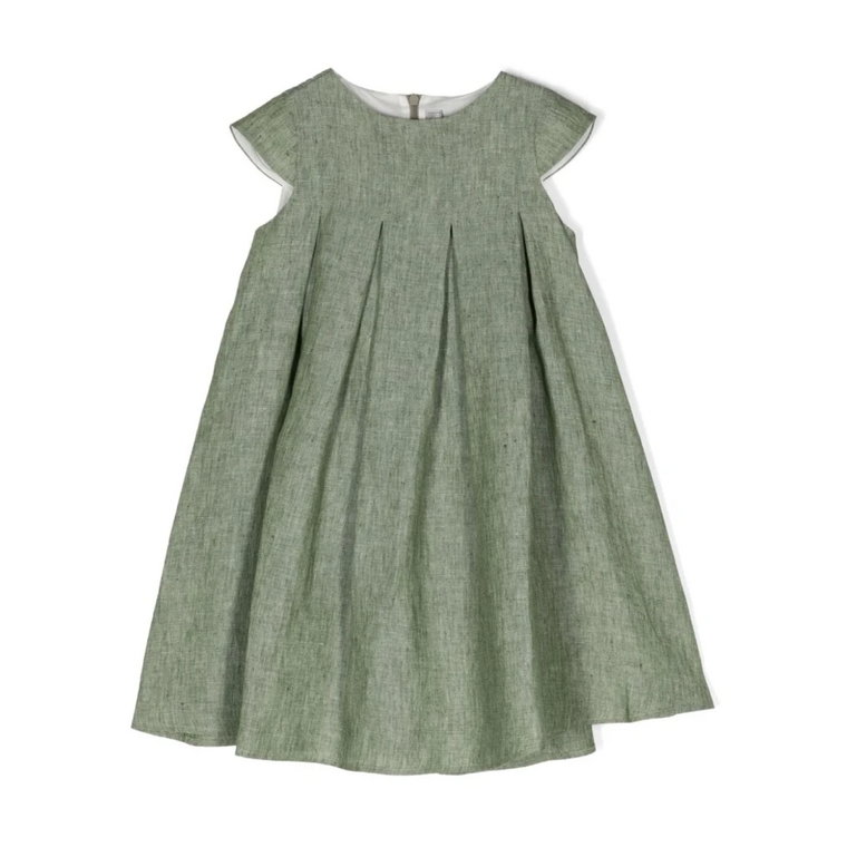 Zielona Sukienka A-Linii z Lnu Il Gufo