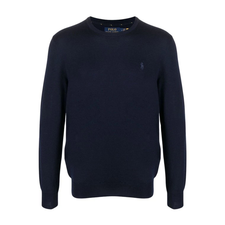 Niebieskie Swetry - LS SF CN Pp-Long Sleeve-Pullover Polo Ralph Lauren