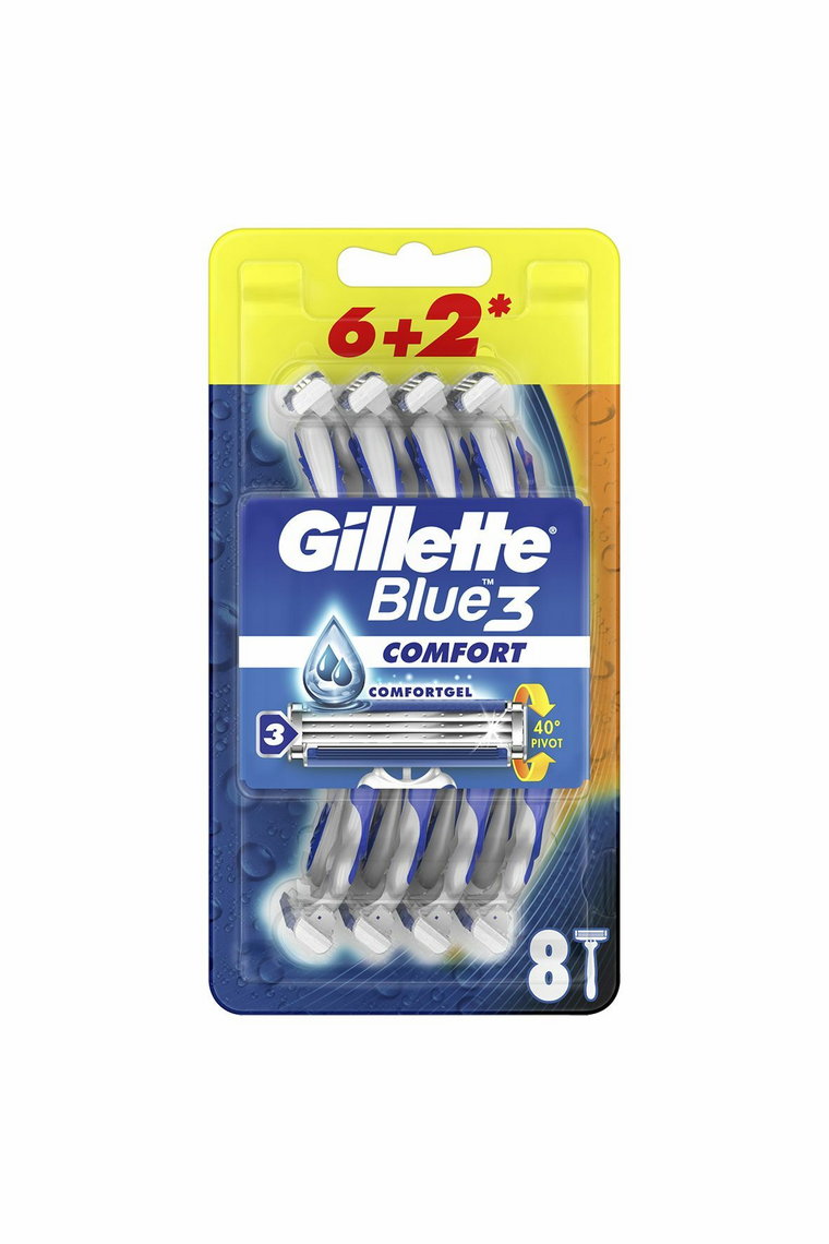 Gillette Blue3 Comfort Jednorazowa maszynka do golenia dla mężczyzn 8 szt.