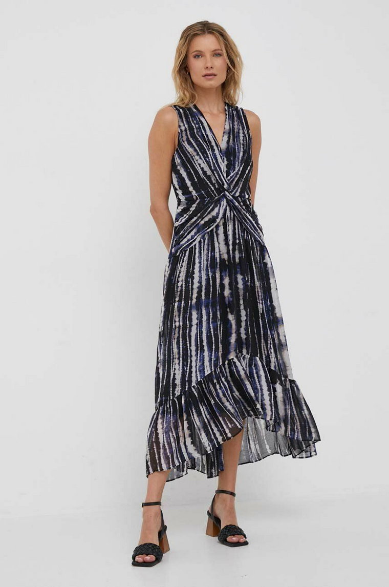 Dkny sukienka maxi rozkloszowana