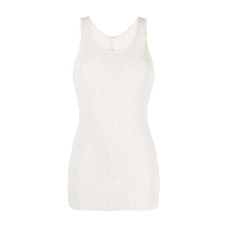 Biały Scoop-Neck Tank Top Ami Paris