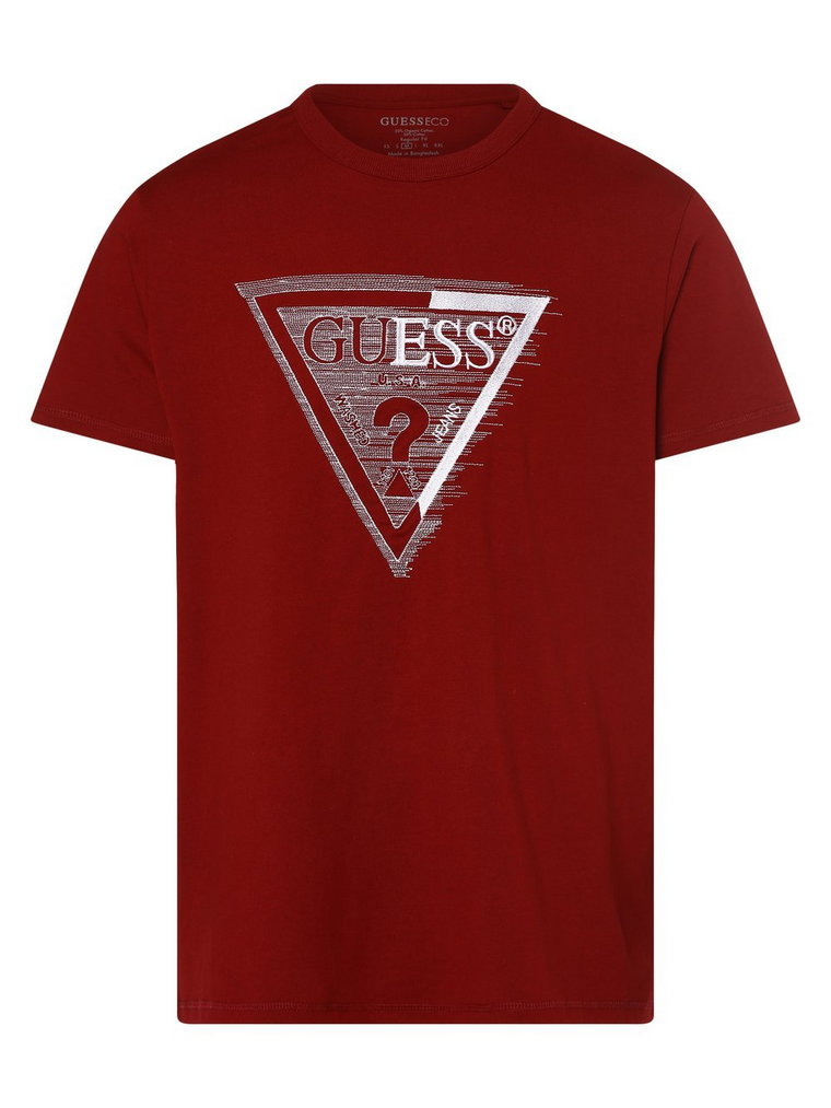 GUESS - T-shirt męski, czerwony