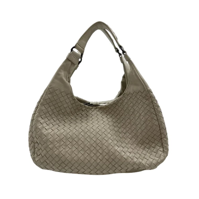 Używana Biała Skórzana Torba Bottega Veneta Hobo Bottega Veneta Vintage