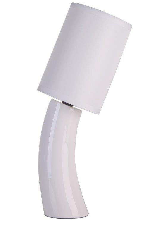 Lampka CERAMICZNA nocna stołowa abażur 2978 WHITE