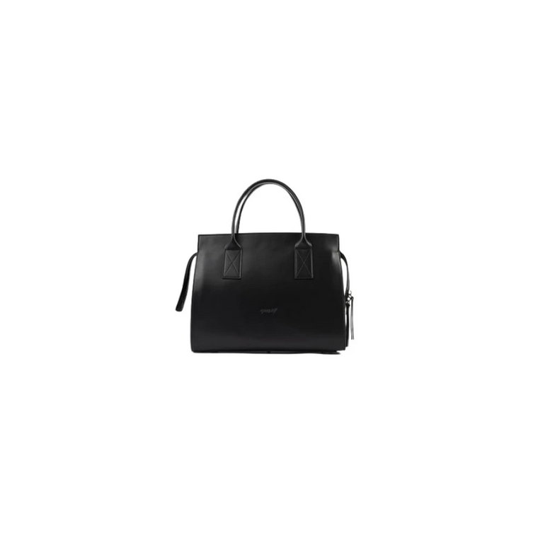 Medium czarny leather handbag Marsell