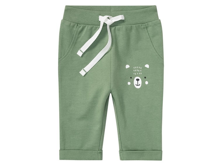 lupilu Spodnie dresowe niemowlęce z bawełny organicznej, 2 pary (50/56, Zielony)