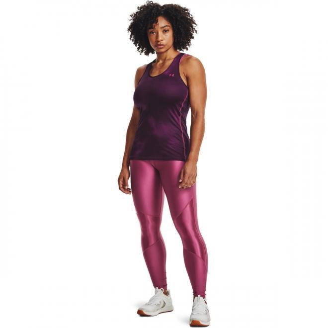 Damskie legginsy treningowe UNDER ARMOUR UA HG Armour Shine Leg NS - bordowe