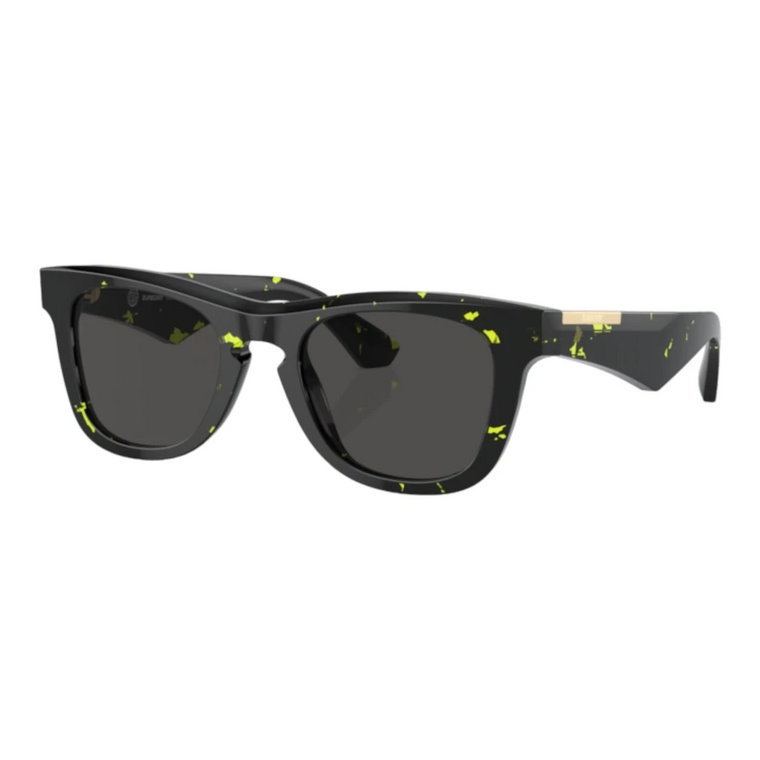 Stylowe okulary przeciwsłoneczne zielona rama havana Burberry