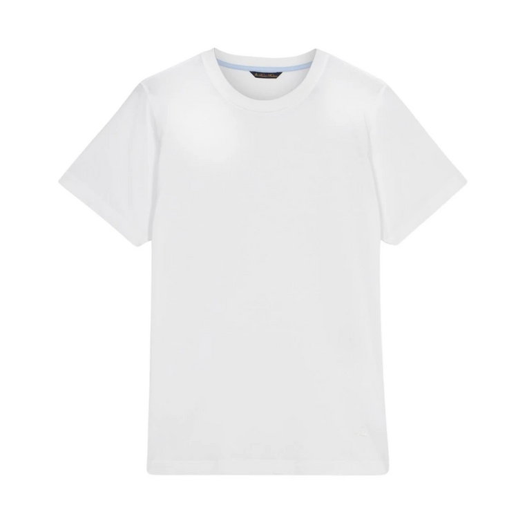 Biała Bawełniana Crewneck T-shirt Brooks Brothers