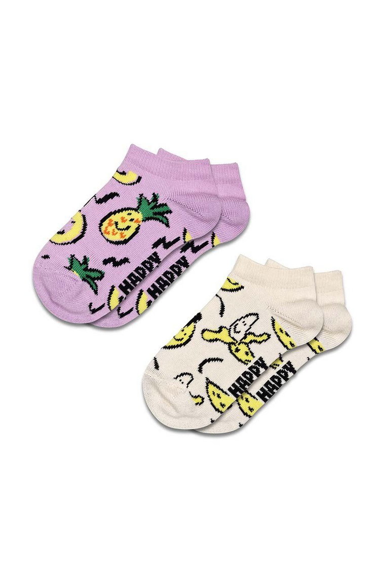 Happy Socks skarpetki dziecięce Kids Fruits Low Socks 2-pack kolor różowy