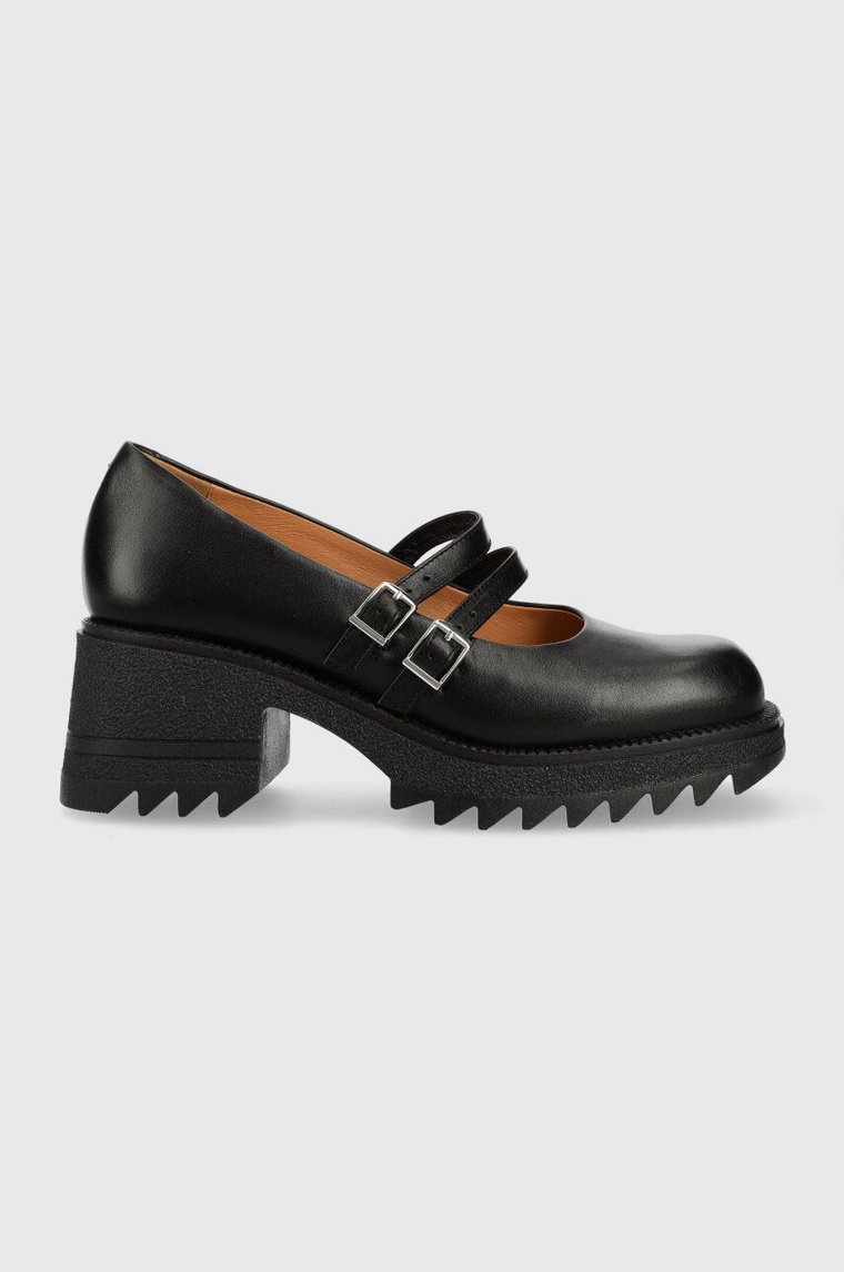 Charles Footwear półbuty skórzane Kiara Mary Jane kolor czarny na platformie Kiara.Mary.Jane.Loafer