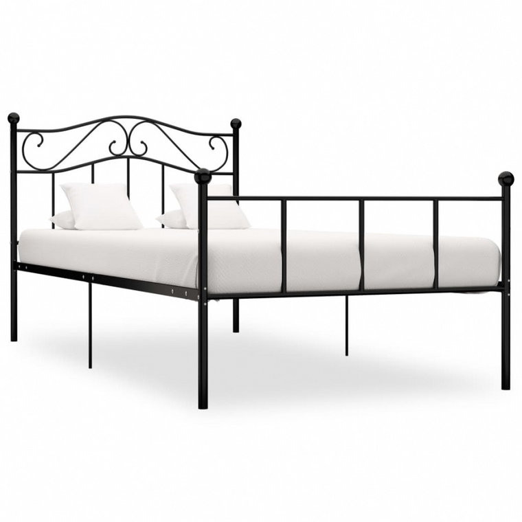 Rama łóżka, czarna, metalowa, 100 x 200 cm kod: V-284524