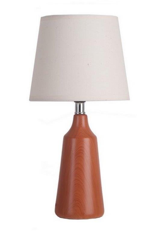 Lampka CERAMICZNA nocna stołowa abażur 3067 MEDIUM BROWN WOOD