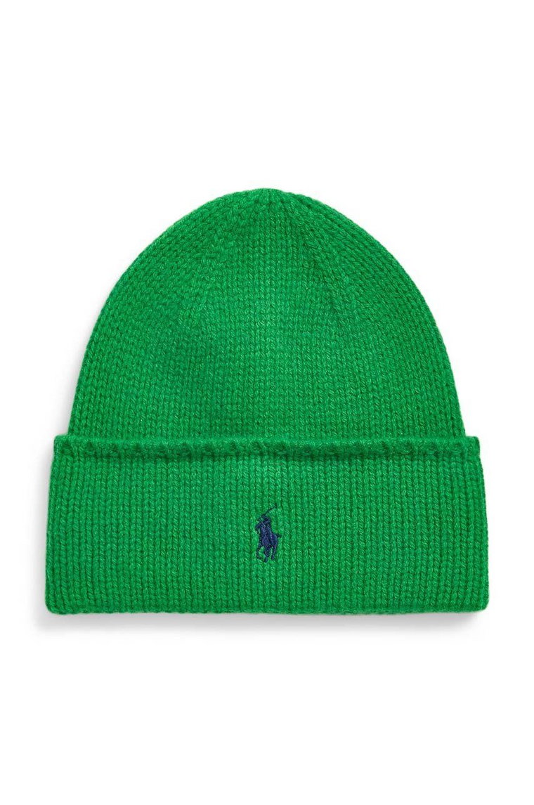 Polo Ralph Lauren czapka wełniana kolor zielony wełniana 455954355