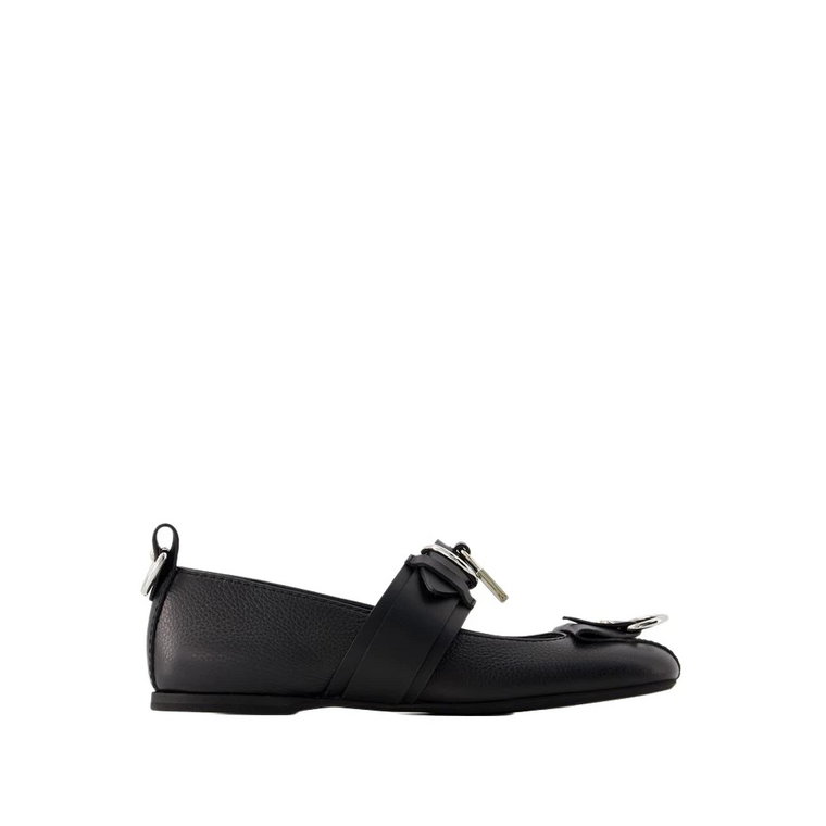 Zielone Skórzane Punk Ballet Flats JW Anderson