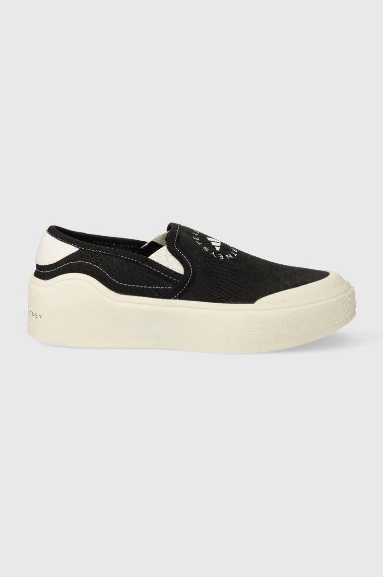 adidas by Stella McCartney tenisówki aSMC Court Slip On damskie kolor czarny HP2772