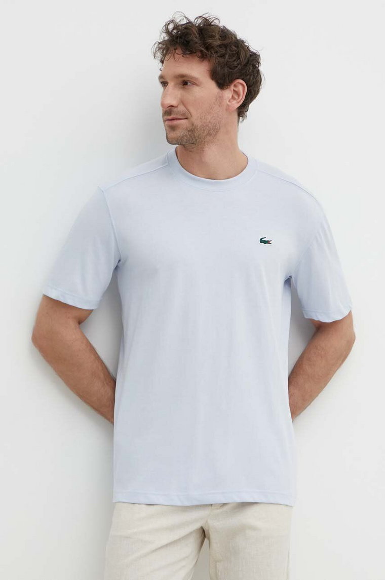 Lacoste t-shirt męski kolor niebieski gładki