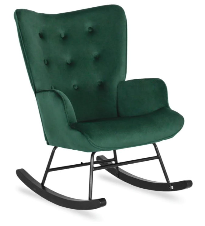 Zielony wypoczynkowy fotel bujany uszak - Womo