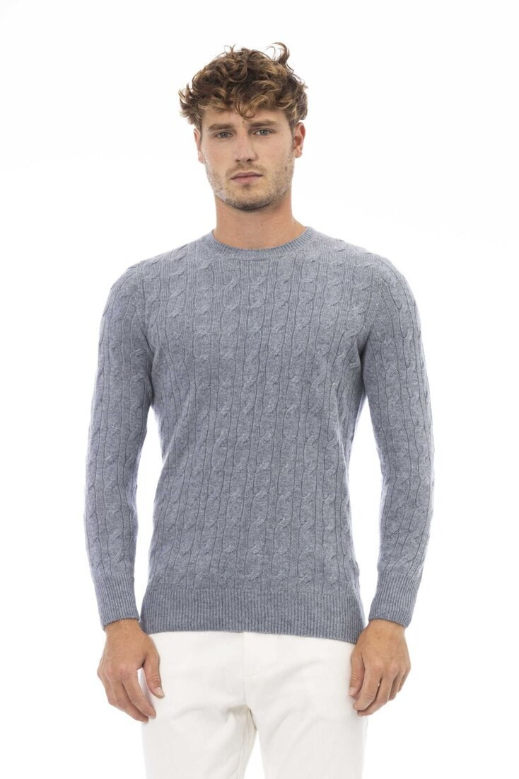 Swetry marki Alpha Studio model AU030C kolor Niebieski. Odzież męska. Sezon: Cały rok