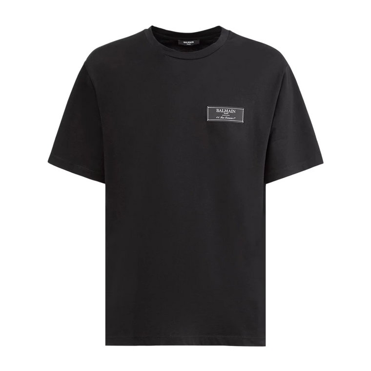 Stylowa Czarna Koszulka z Organicznej Bawełny dla Mężczyzn Balmain