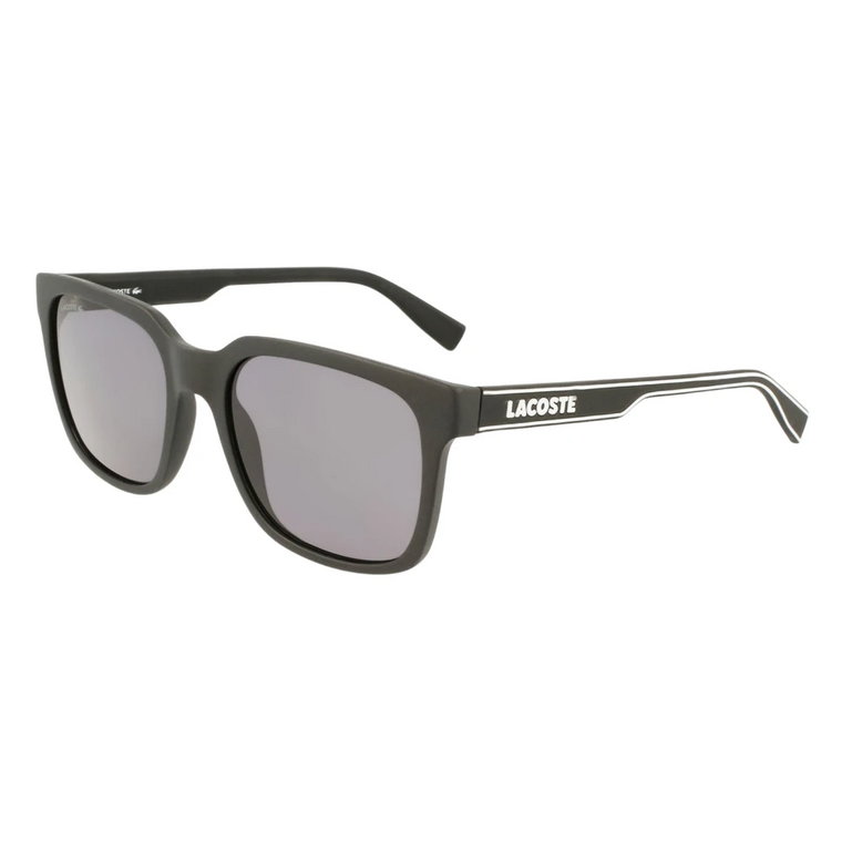Czarne i białe okulary przeciwsłoneczne z matowym wykończeniem Lacoste