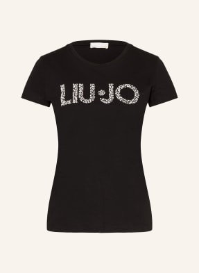Liu Jo T-Shirt Z Ozdobnymi Kamykami I Ozdobnymi Perełkami schwarz