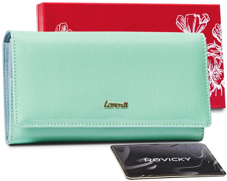 Skórzany portfel damski na karty z ochroną RFID Protect  Lorenti