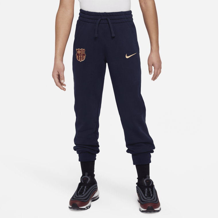 Joggery piłkarskie dla dużych dzieci (chłopców) Nike FC Barcelona Club - Niebieski