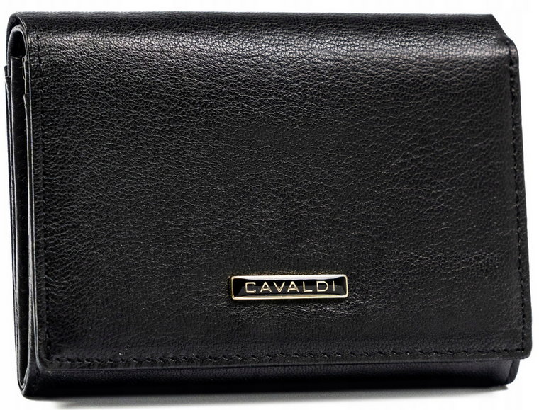 Skórzany, klasyczny portfel damski na zatrzask - 4U Cavaldi