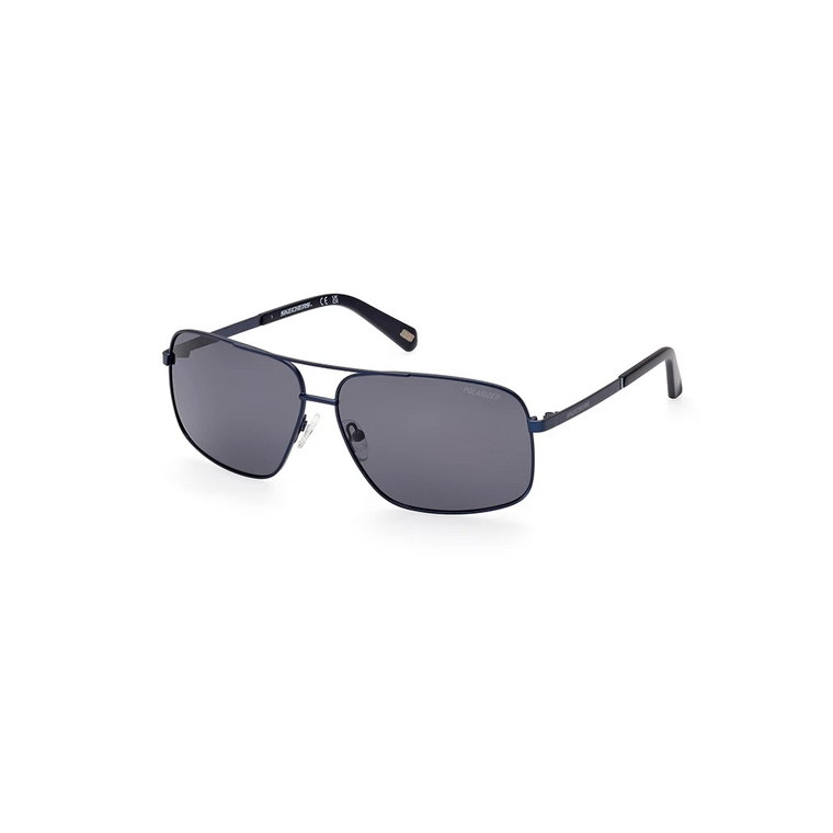 Niebieskie Matowe Okulary Przeciwsłoneczne z Polaryzacją Skechers