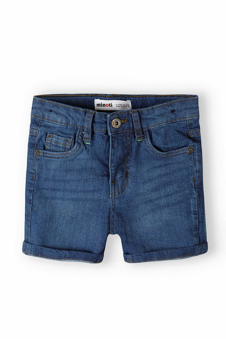 Ciemnoniebieskie jeansowe krótkie spodenki dla chłopca