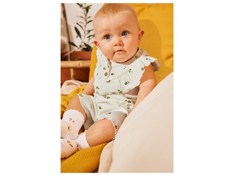 lupilu Komplet niemowlęcy z bawełną organiczną (koszulka + spodenki) (50/56, Kremowy)