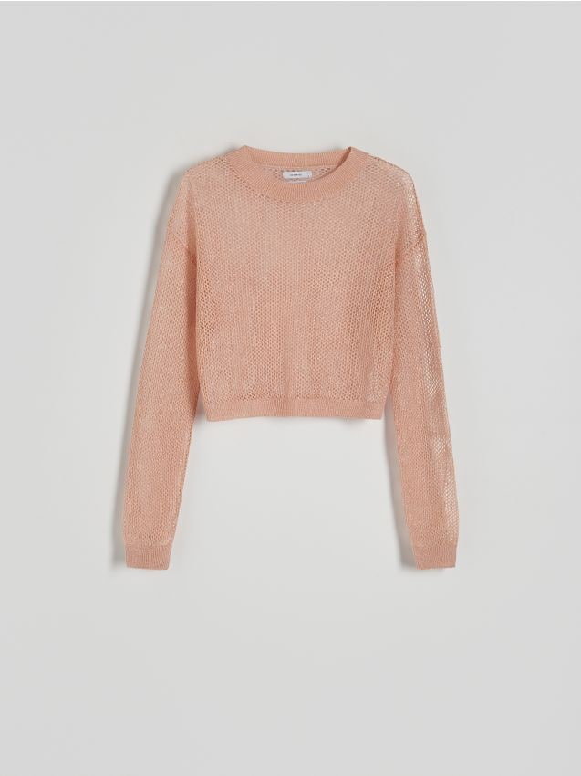 Reserved - Sweter z wiskozą - jasnopomarańczowy