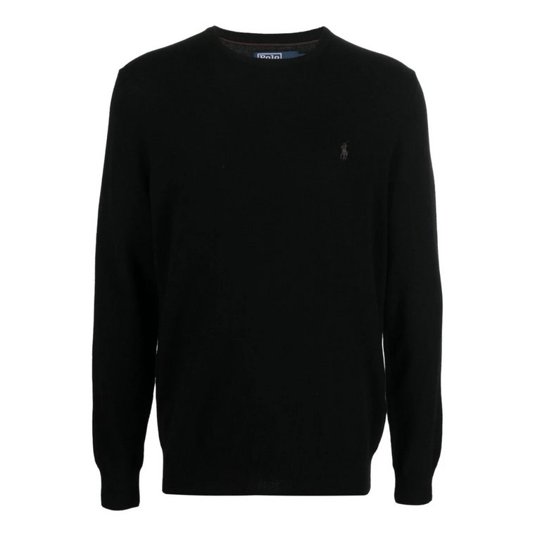 Czarny wełniany sweter z motywem Polo Pony Ralph Lauren