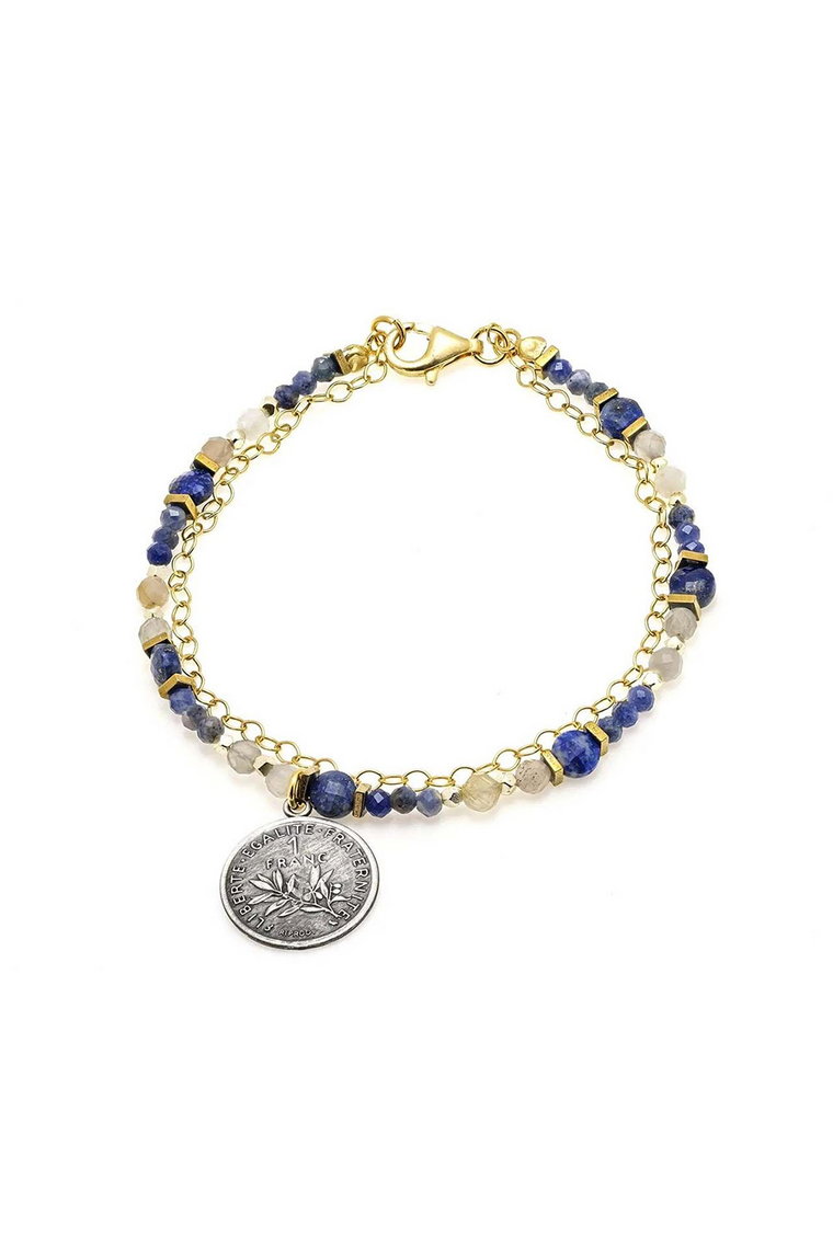 Bransoletka lapis lazuli i moneta