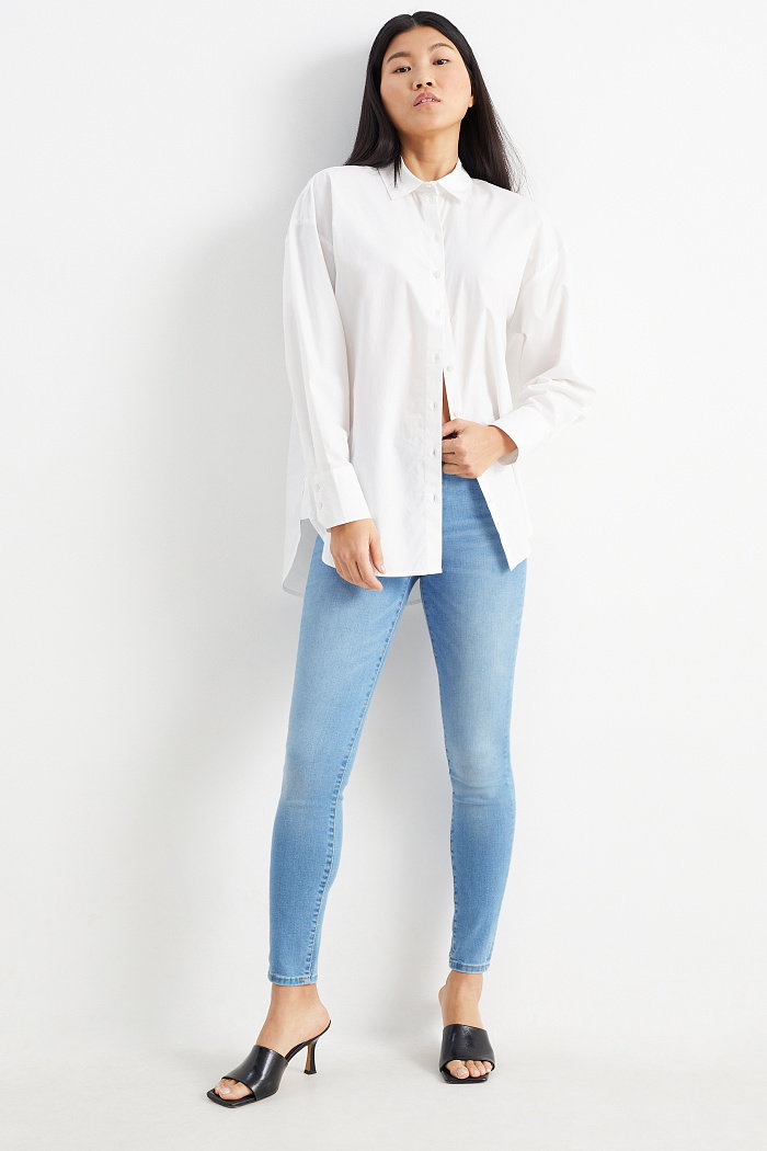 C&A Skinny jeans-średni stan-dżinsy modelujące-LYCRA, Niebieski, Rozmiar: 36