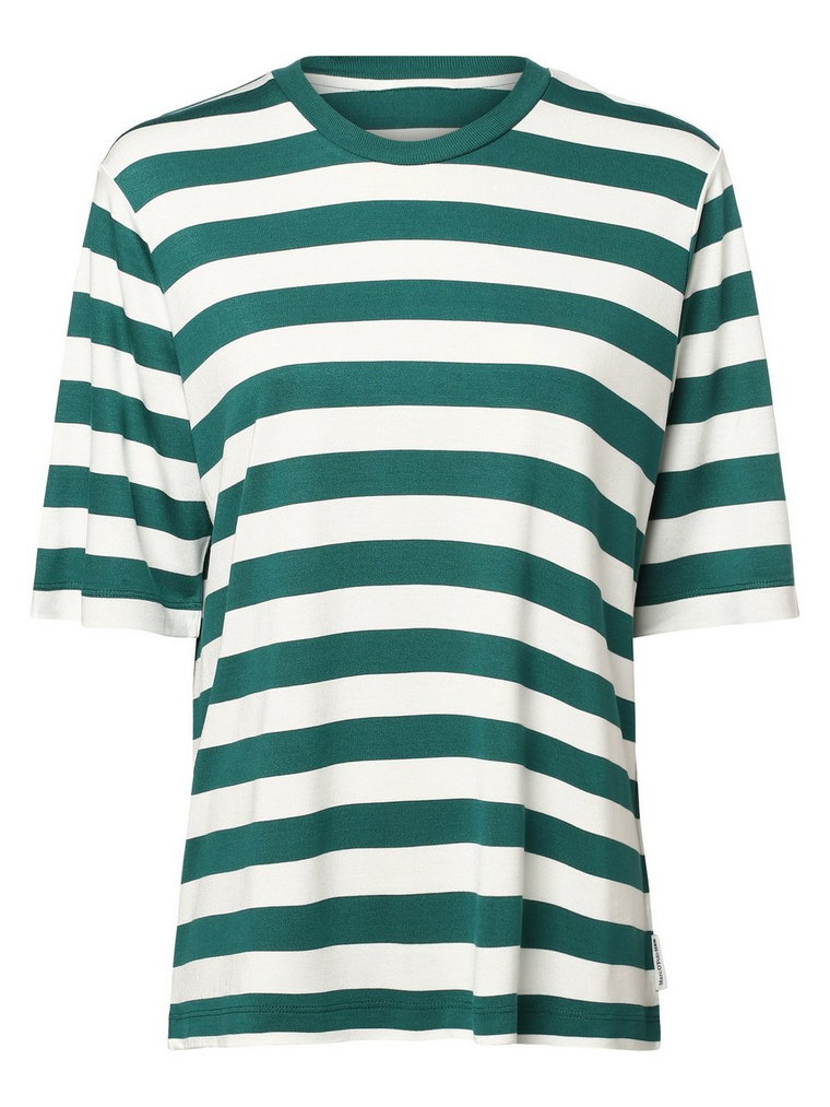 Marc O'Polo Denim - T-shirt damski, zielony|biały