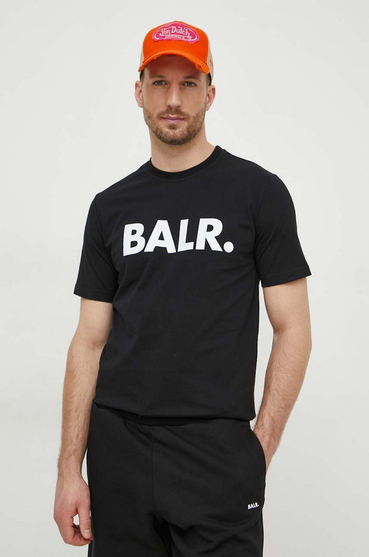 BALR. t-shirt bawełniany męski kolor czarny z nadrukiem B1112 1048