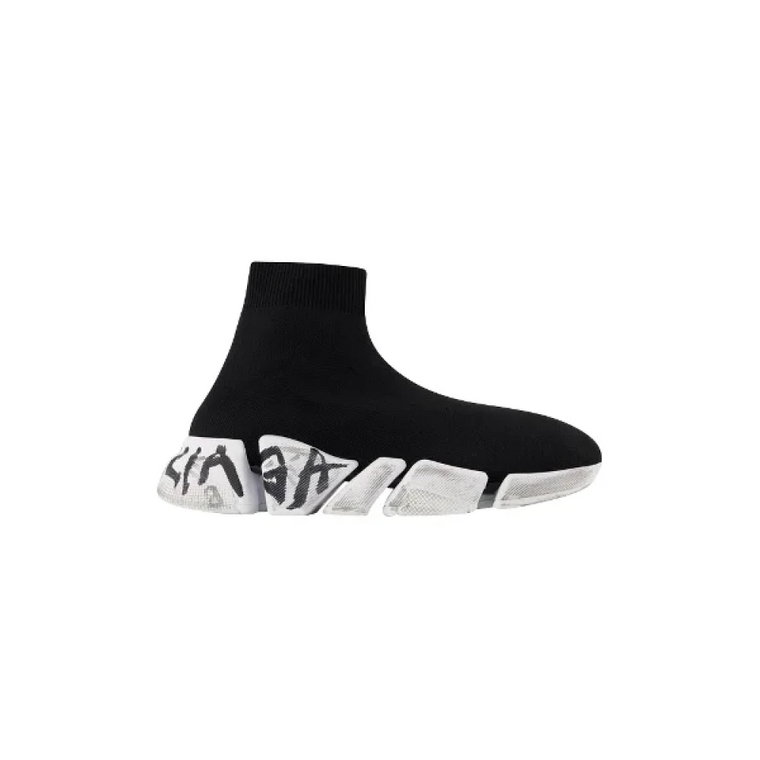 Sportowe Noir Mesh Sneakers Balenciaga