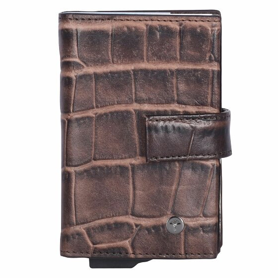 Joop! Fano C-Two Etui na karty kredytowe Ochrona RFID Skórzany 7 cm darkbrown