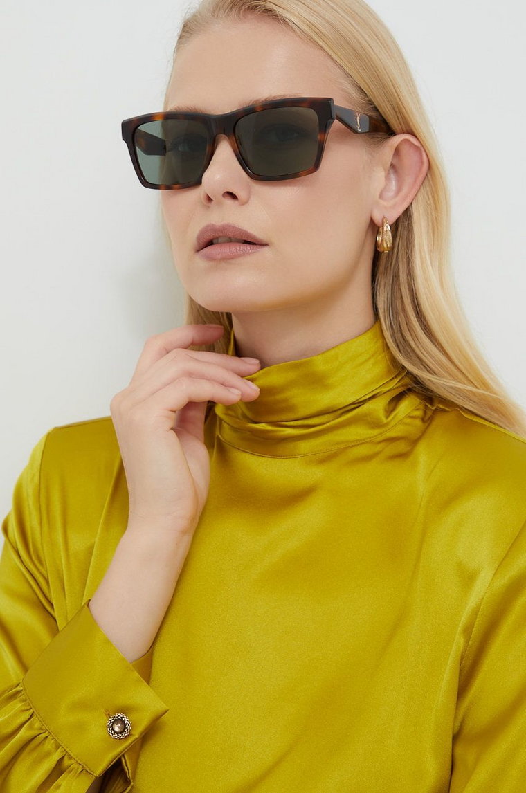Saint Laurent okulary przeciwsłoneczne kolor brązowy
