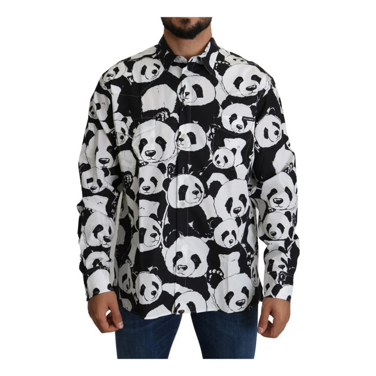 Black Panda Mens Casual 100% Cotton Koszula Dolce & Gabbana