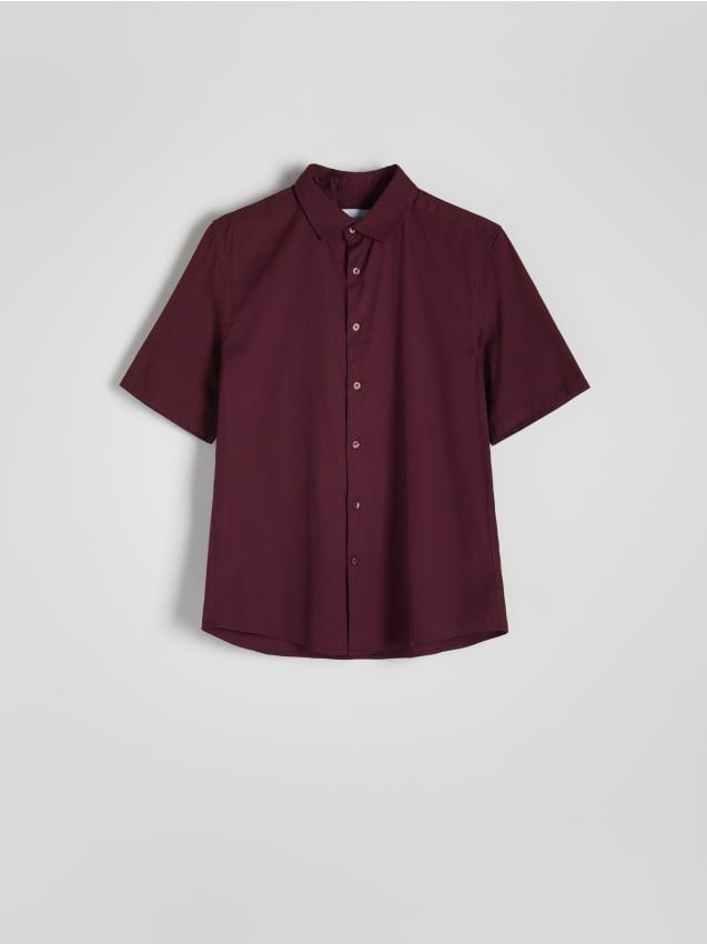 Reserved - Gładka koszula regular fit - fioletowy