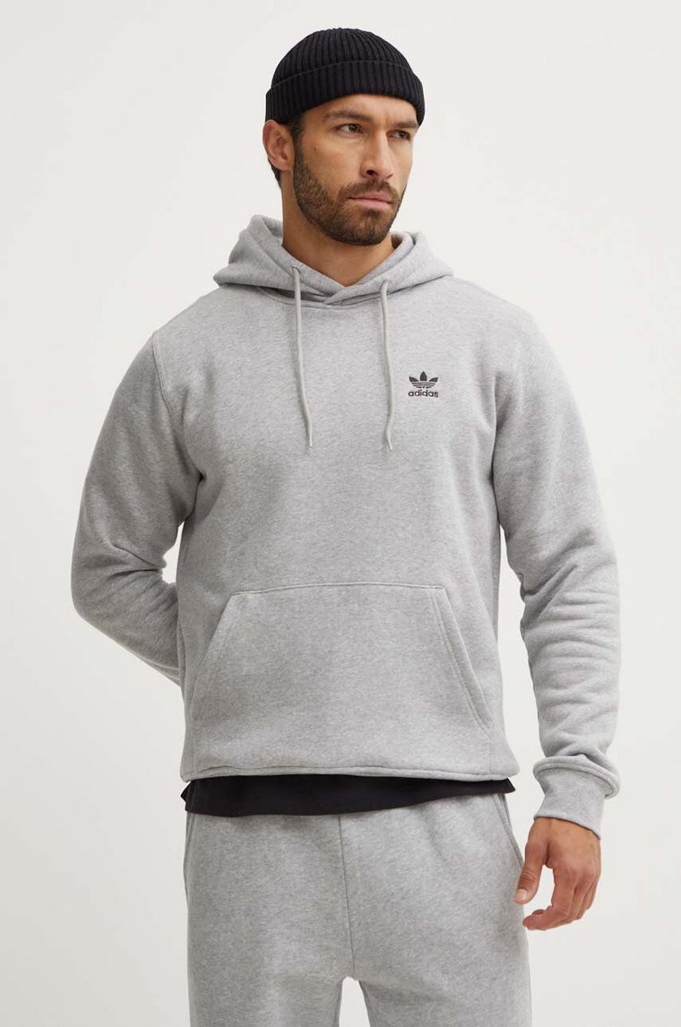 adidas Originals bluza męska kolor szary z kapturem melanżowa IY4920