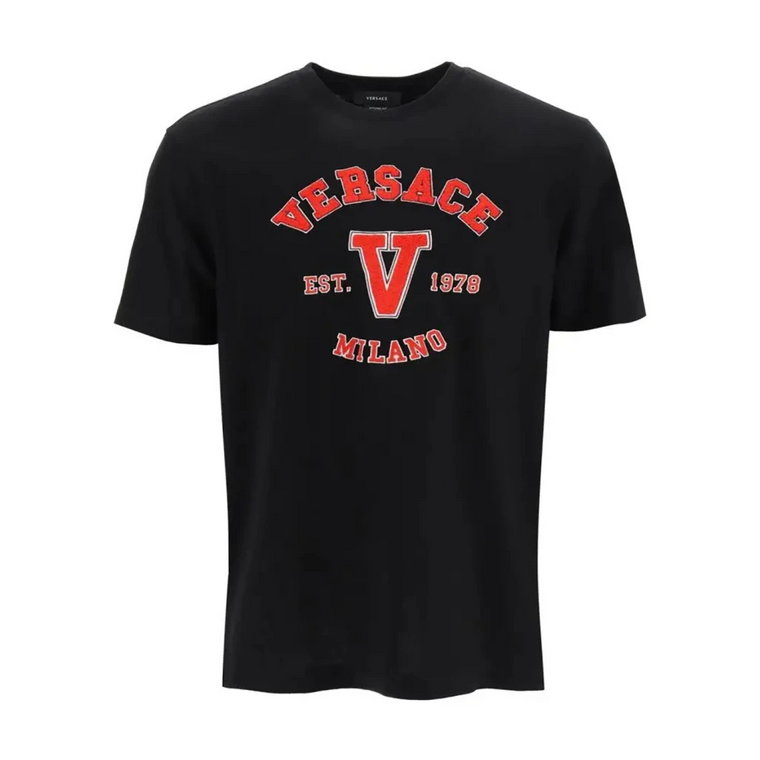 Czarna koszulka - Regular Fit - Nadaje się do wszystkich temperatur - 100% bawełna Versace