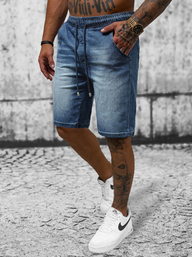 Spodenki męskie jeansowe ciemno-niebieskie OZONEE NB/MP0276BS