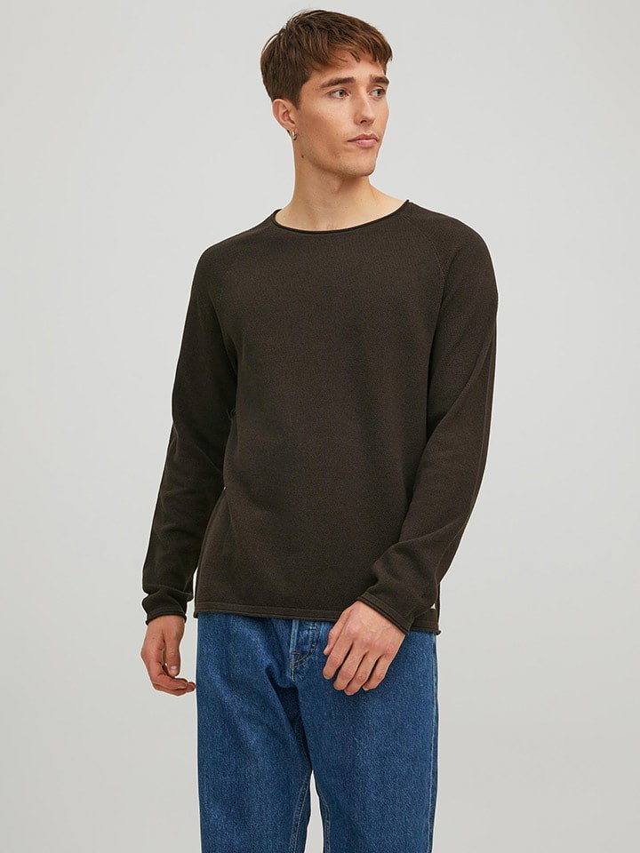 Jack & Jones Sweter "Hill" w kolorze jasnobrązowym