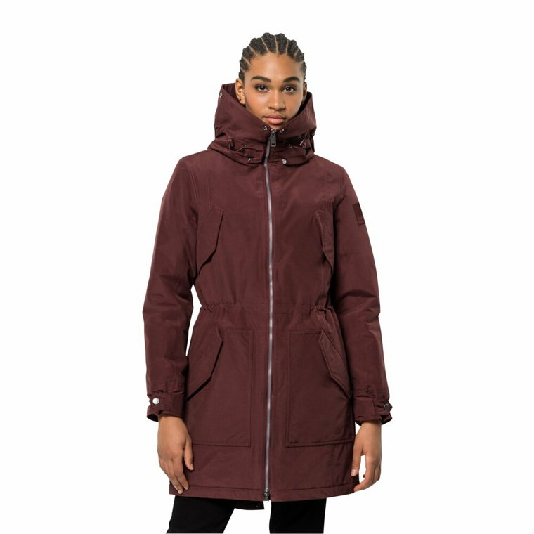 Damska parka Jack Wolfskin ROCKY POINT PARKA cordovan red - XL